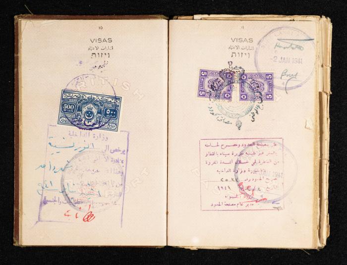 Anwar Nusseibeh's Passport, the Mandate Government of Palestine, 2 November 1940