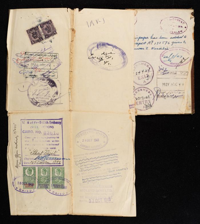Anwar Nusseibeh's Passport, the Mandate Government of Palestine, 2 November 1940