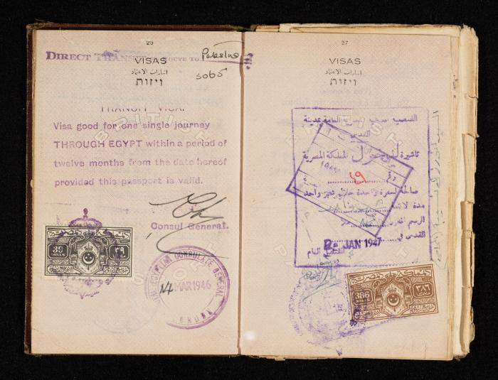 Anwar Nusseibeh's Passport, the Mandate Government of Palestine, 2 November 1940