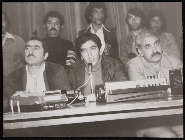 Dr. Samir Ghaushe with George Habash and Nayef Hawatmeh in Tripoli