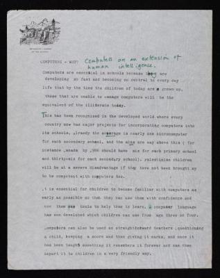 "Computers- Why?", a Publication