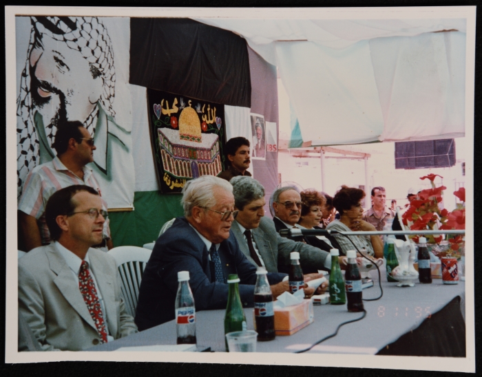 Dr. Samir Ghaushe at the Inauguration of the Vocational Training Centre in Gaza