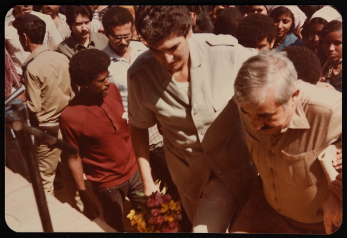 د. سمير غوشة في استقبال الدكتور جورج حبش في بيروت 