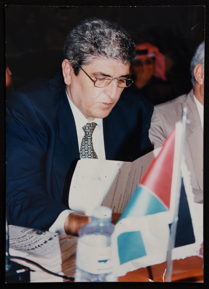 الدكتور سمير غوشة خلال  حضوره اجتماع وزراء العمل العرب