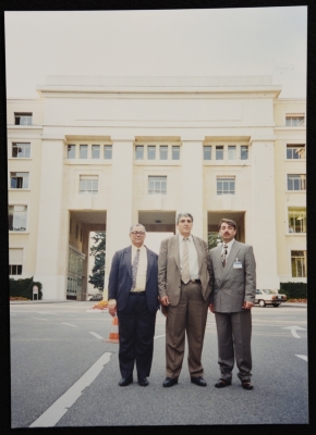 Dr. Samir Ghaushe with a Delegation from the Palestinian Ministry of Labor in Geneva