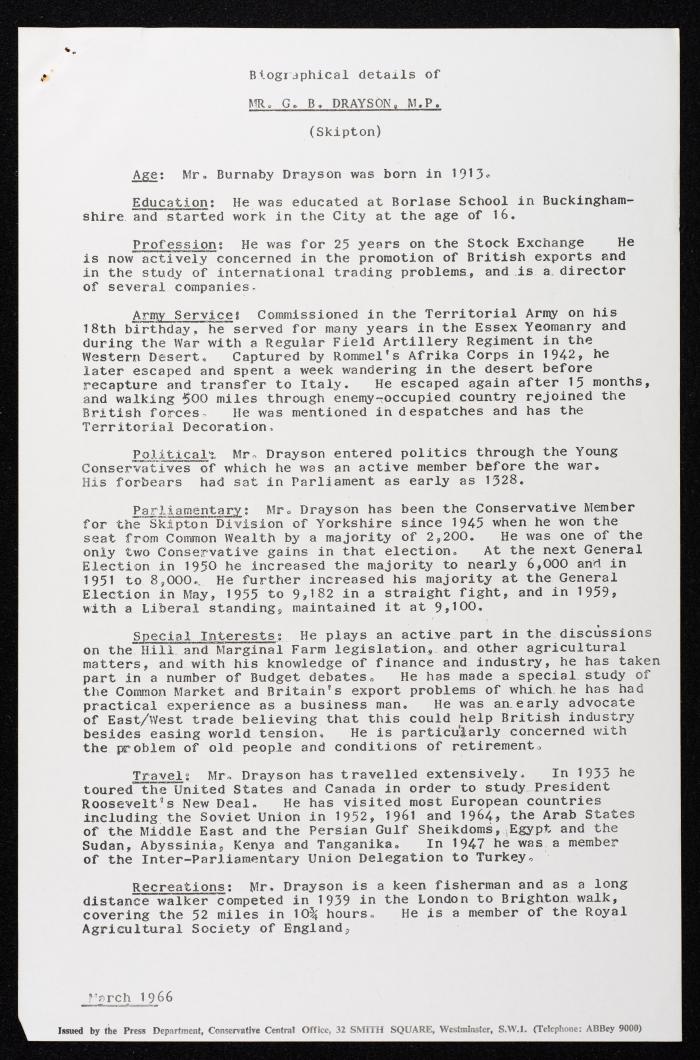 Members Attending the Reception of Hussein bin Talal in the UK, 20 July 1966