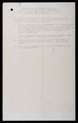 Programme of the Visit of King Hussein bin Talal to the British Parliamentary Councils, 1966