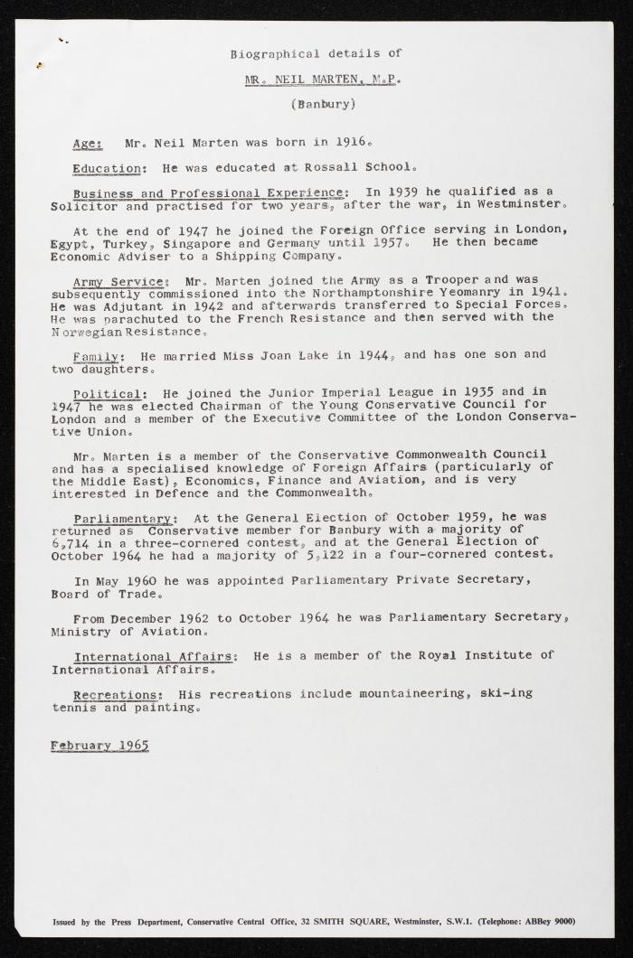 Members Attending the Reception of Hussein bin Talal in the UK, 20 July 1966