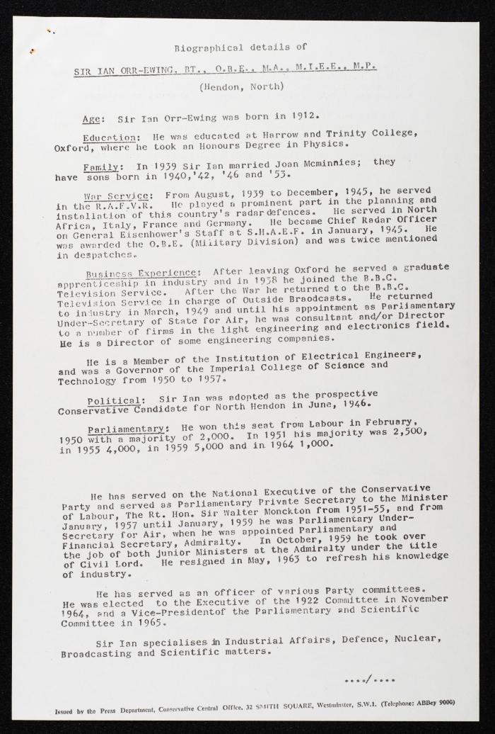 Members Attending the Reception of Hussein bin Talal in the UK, 20 July 1966