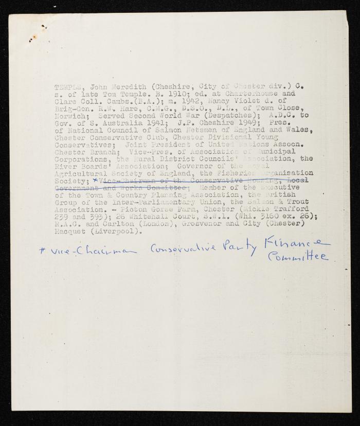 Members Attending the Reception of Hussein bin Talal in the UK, 20 July 1966