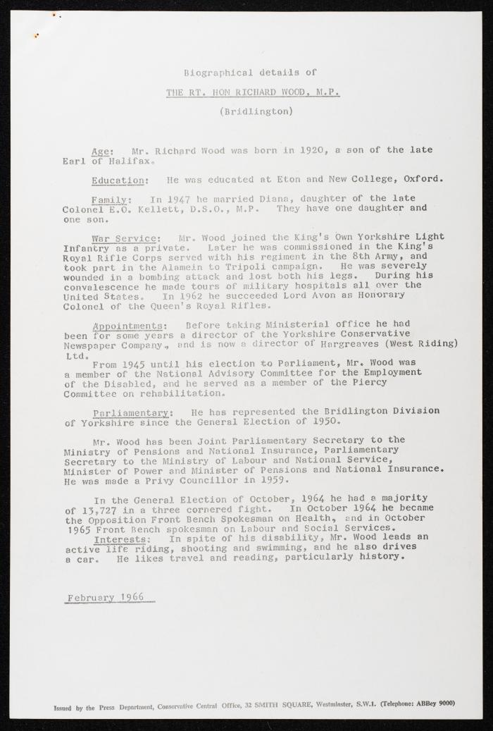 Members Attending the Reception of Hussein bin Talal in the UK, 20 July 1966