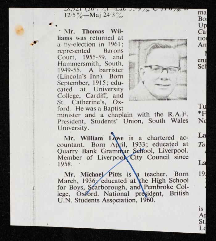 Members Attending the Reception of Hussein bin Talal in the UK, 20 July 1966