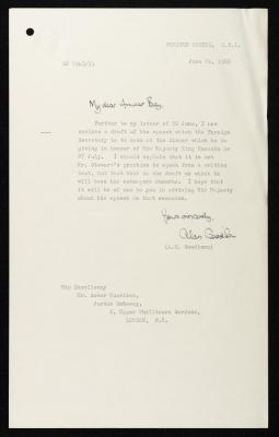 A Letter from the British Foreign Office to Anwar Nusseibeh, London, 24 June 1966