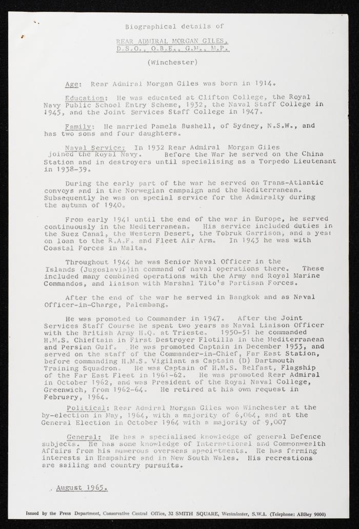 Members Attending the Reception of Hussein bin Talal in the UK, 20 July 1966