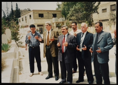 Dr. Samir Ghaushe at the Graves of Shaheeds in Yarmouk Palestinian Refugee Camp