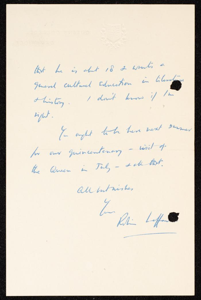 A Letter Addressed to Anwar Nusseibeh, the UK, 21 June 1946