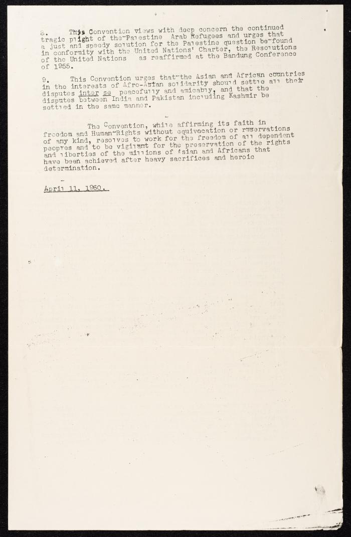 A Statement by the Afro-Asian Council, New Delhi, 11 April 1969