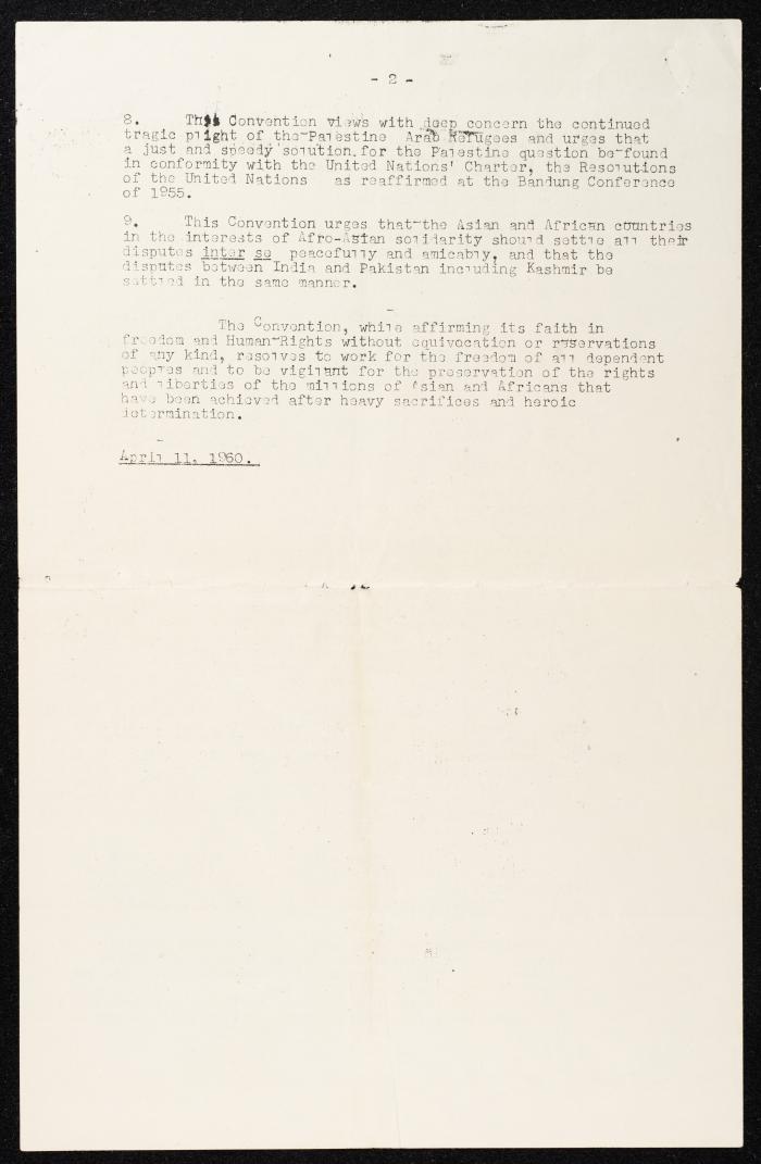 A Statement by the Afro-Asian Council, New Delhi, 11 April 1969