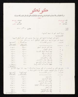 A Letter from Conco Co. to Anwar Nusseibeh, Amman, 18 March 1961