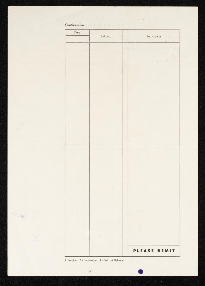 An Invoice by Almqvist and Wiskell Publishing for Anwar Nusseibeh, Sweden