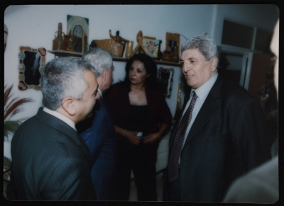 Dr.  Samir Ghaushe with his Wife Sahar ʿam ʿaly at the Opening of "Made in Palestine" Exhibition