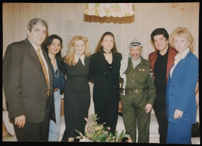 Dr. Samir Ghaushe at his Home in Tunisia with Yaser ʿarafat 
