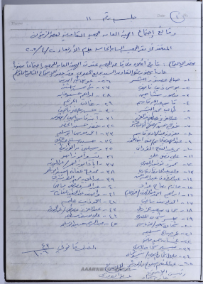 محضر اجتماع للهيئة العامة للجمعية التعاونية لعصر الزيتون في سلفيت، 20 نيسان 2005