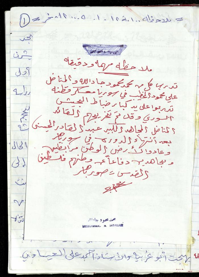 ذكريات محمد جاد الله عن تدريب معسكر قطنا في سوريا
