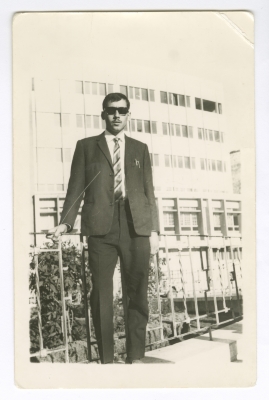 Najeh Kayed in front of al-Anabtawi building in Nablus