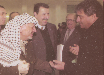 Nabil Amr and the Late Palestinian President during a meeting
