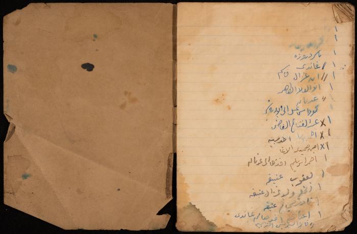 دفتر حسابات لبقالة عبد الفتاح ابريك، نابلس، 1960-61