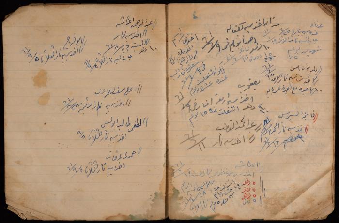 دفتر حسابات لبقالة عبد الفتاح ابريك، نابلس، 1960-61