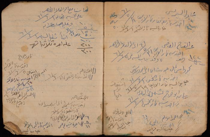 دفتر حسابات لبقالة عبد الفتاح ابريك، نابلس، 1960-61
