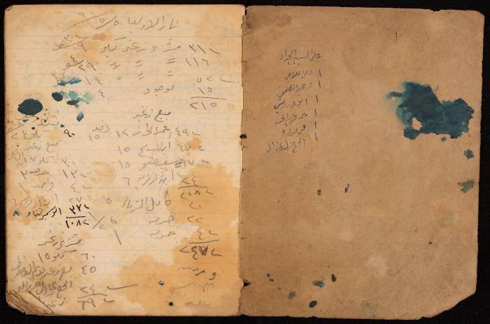 دفتر حسابات لبقالة عبد الفتاح ابريك، نابلس، 1960-61