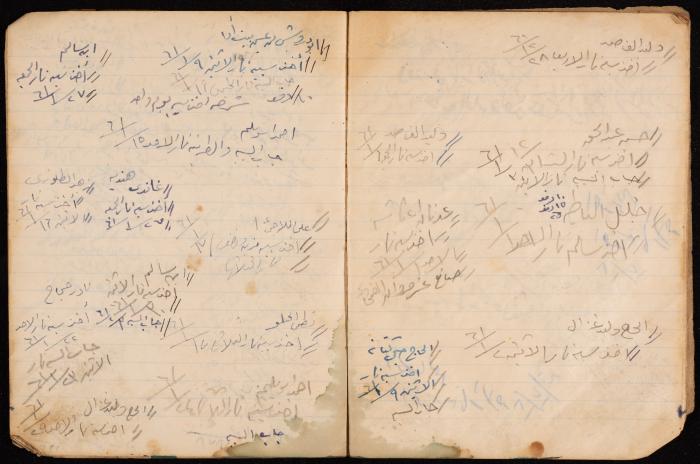 دفتر حسابات لبقالة عبد الفتاح ابريك، نابلس، 1960-61