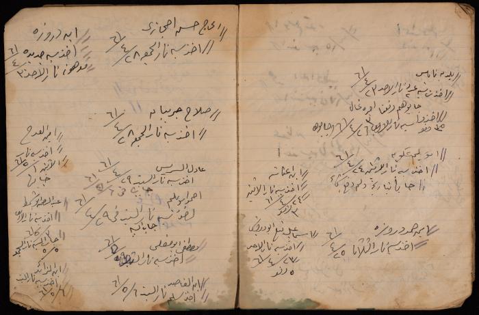 دفتر حسابات لبقالة عبد الفتاح ابريك، نابلس، 1960-61