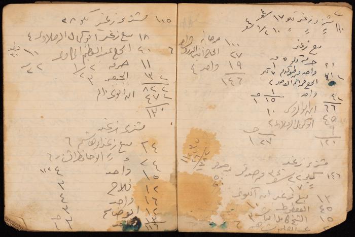 دفتر حسابات لبقالة عبد الفتاح ابريك، نابلس، 1960-61