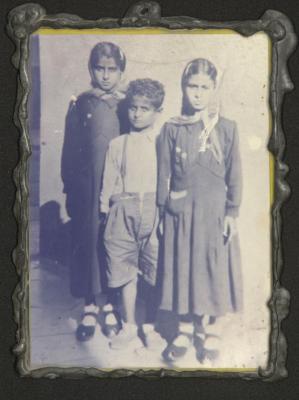 Hussein Mhanna with His Sisters Ishtiyaq and Tamimeh, 1952