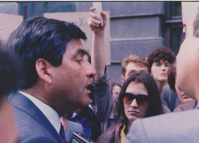 The Palestinian Ambassador to the Soviet Union during his speech to the Jewish demonstrators in Moscow