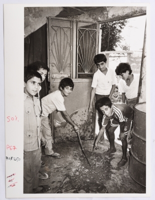 Palestinian Children in Southern Lebanon After Israel Bombarded their House 