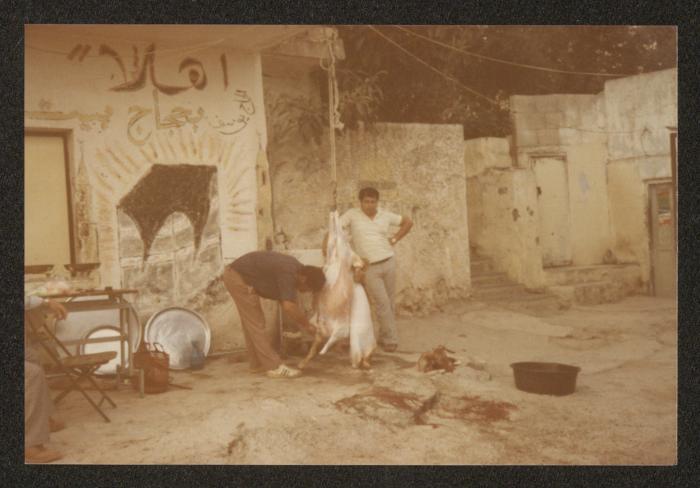 Shareef Masarwa with Butcher Ali Naji, 1982