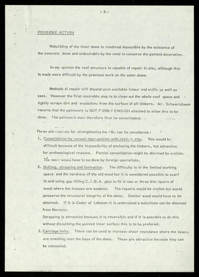 A Report on the Dome of al-Aqsa Mosque Addressed to Anwar Nusseibeh, 3 April 1979