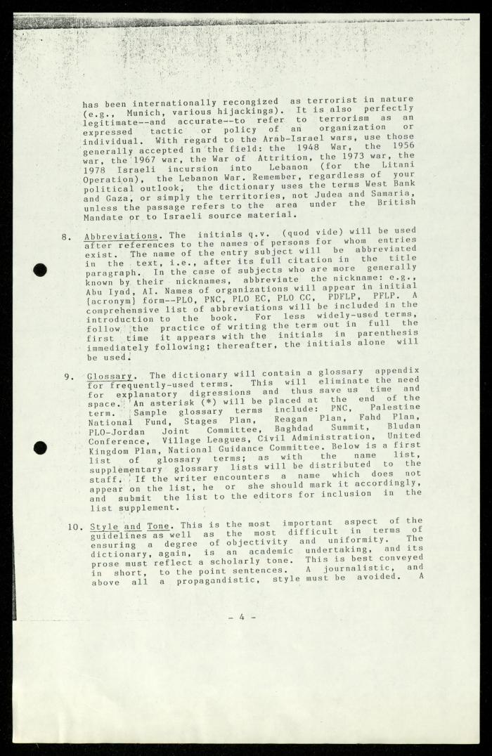 Revised Guidelines for Entries in the 