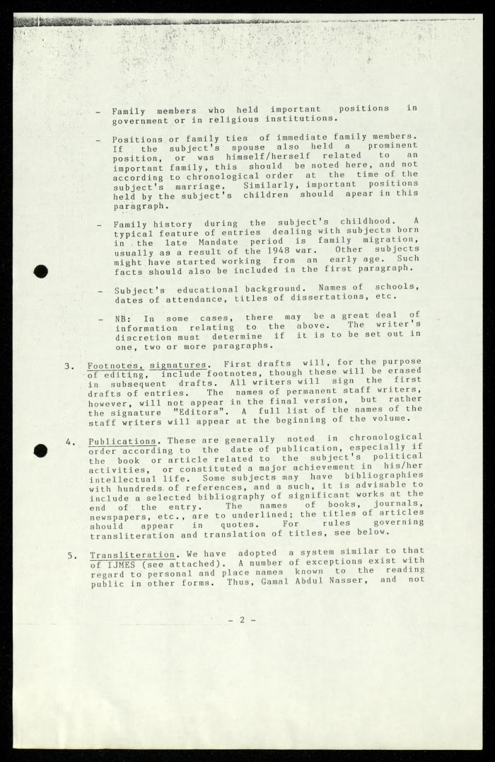 Revised Guidelines for Entries in the 