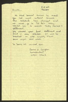 A Letter from James N. Compton to Anwar Nusseibeh
