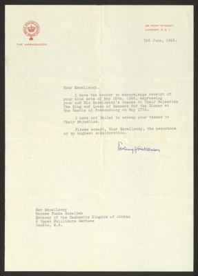 A Letter from the Royal Danish Embassy to Anwar Nusseibeh, London, 3 June 1966