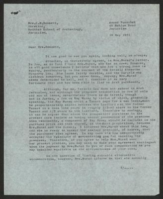 A Letter from Anwar Nusseibeh to C. M. Bennett, Jerusalem, 19 May 1975