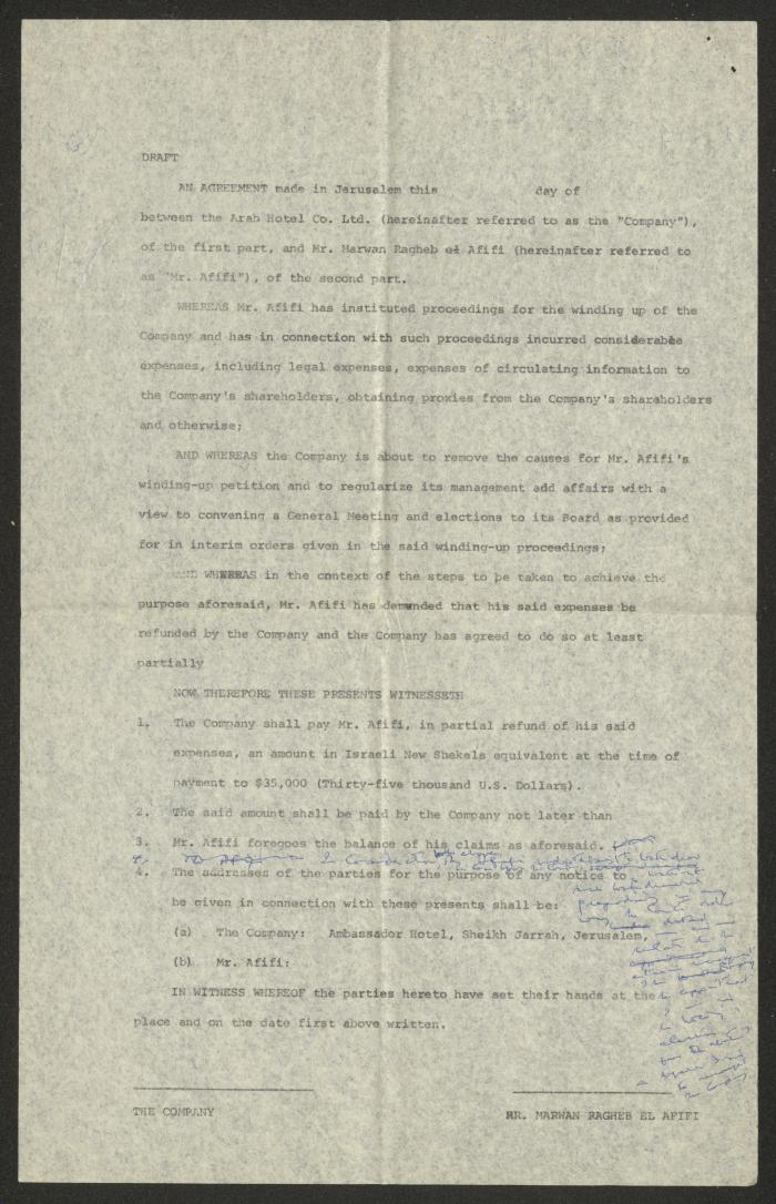 مُسَوَّدات لاتفاقياتٍ قانونية، القدس 