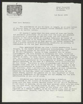Two Letters between Nicholas Bethell and Anwar Nusseibeh, 1979