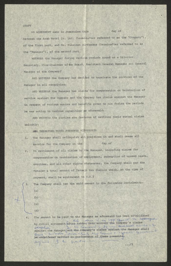 مُسَوَّدات لاتفاقياتٍ قانونية، القدس 